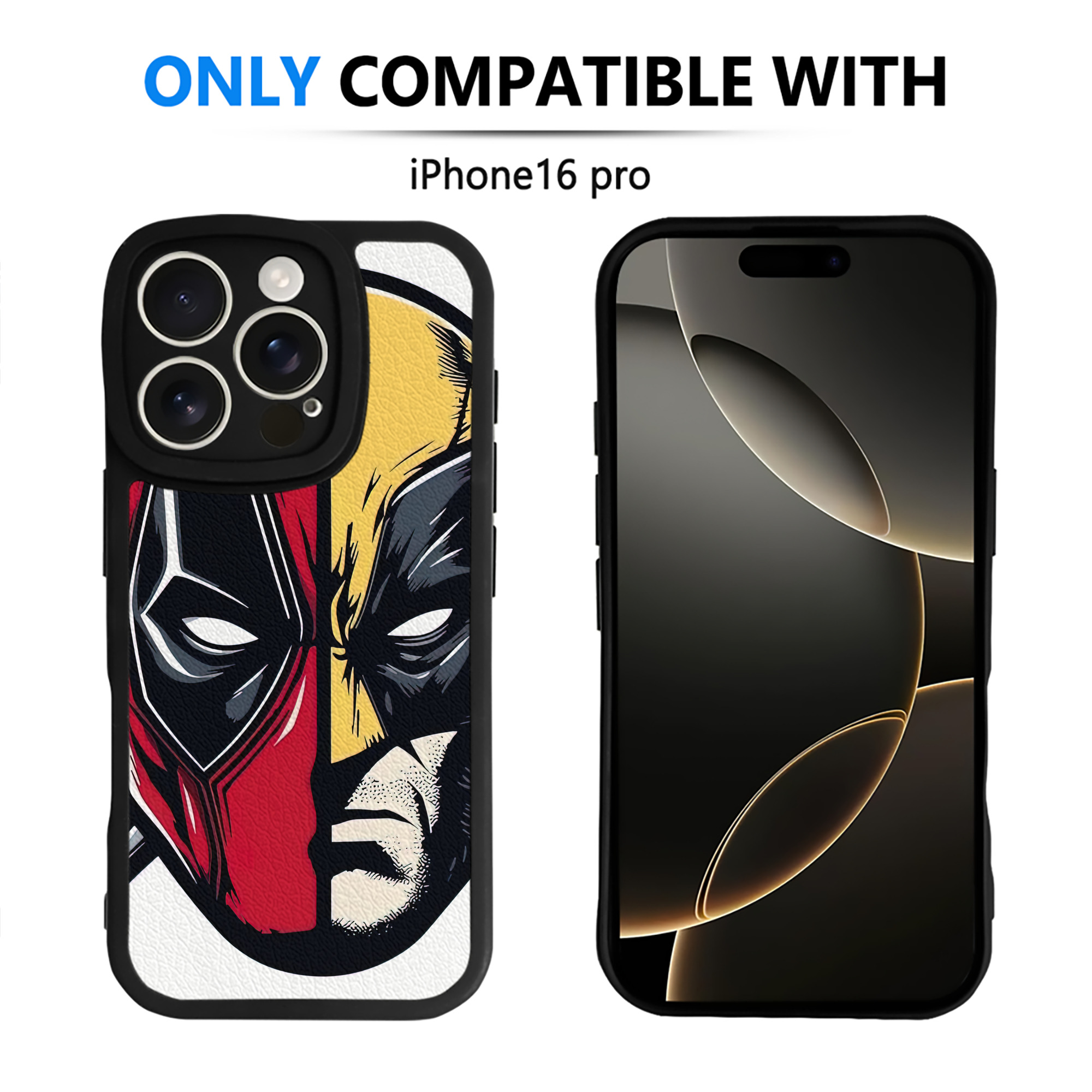 （画像用） Deadpool デッドプール 【iPhone 16シリーズ対応】シリコンスマホケース（レザー調） 材質：シリコン
